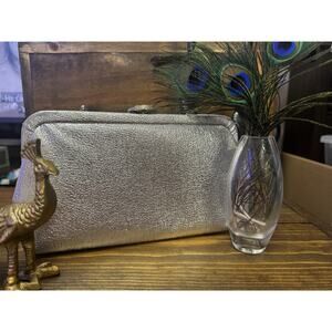 Vintage MCM Silver Clutch Kisslock Mad Men Era Cocktail Wedding
